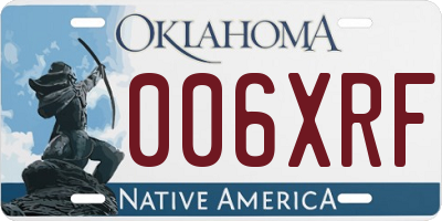 OK license plate 006XRF