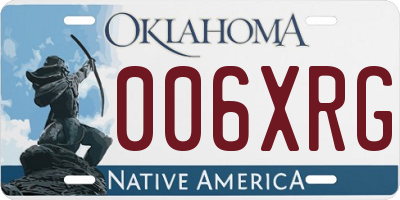 OK license plate 006XRG