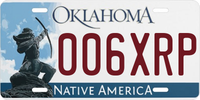 OK license plate 006XRP