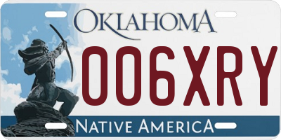 OK license plate 006XRY