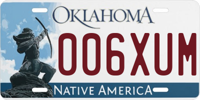 OK license plate 006XUM