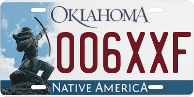OK license plate 006XXF