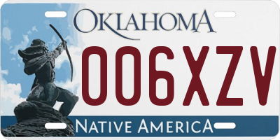 OK license plate 006XZV