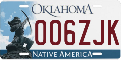 OK license plate 006ZJK