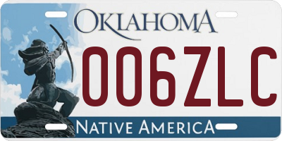 OK license plate 006ZLC