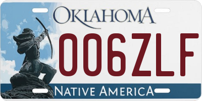 OK license plate 006ZLF
