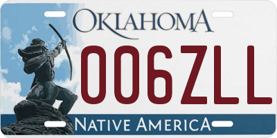OK license plate 006ZLL