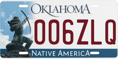 OK license plate 006ZLQ