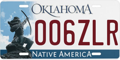 OK license plate 006ZLR