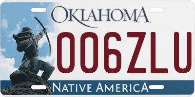 OK license plate 006ZLU