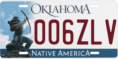 OK license plate 006ZLV
