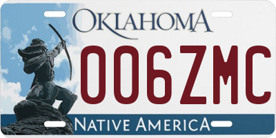 OK license plate 006ZMC
