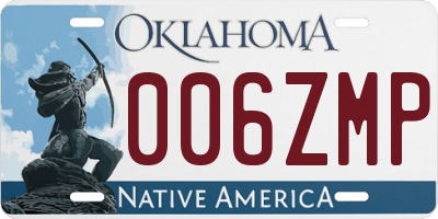 OK license plate 006ZMP