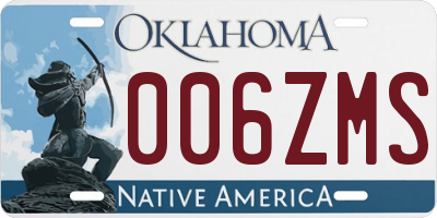 OK license plate 006ZMS