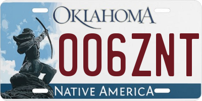 OK license plate 006ZNT