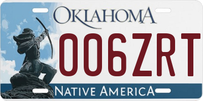 OK license plate 006ZRT