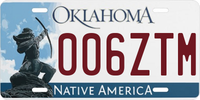 OK license plate 006ZTM