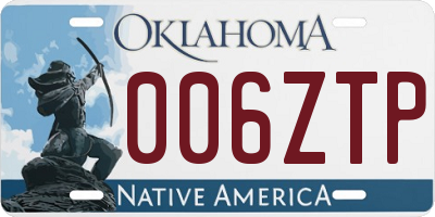 OK license plate 006ZTP