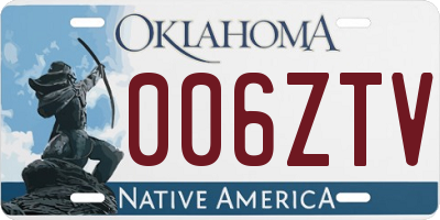 OK license plate 006ZTV