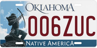 OK license plate 006ZUC