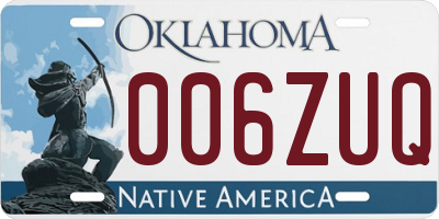 OK license plate 006ZUQ
