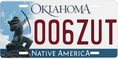 OK license plate 006ZUT