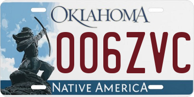 OK license plate 006ZVC