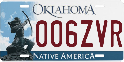 OK license plate 006ZVR