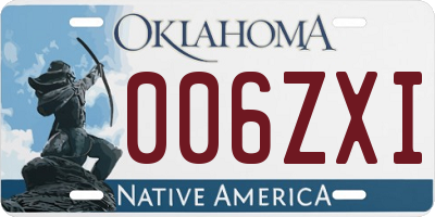 OK license plate 006ZXI