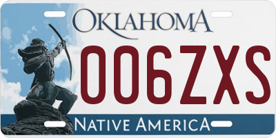 OK license plate 006ZXS