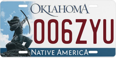 OK license plate 006ZYU