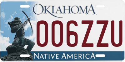 OK license plate 006ZZU