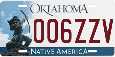 OK license plate 006ZZV