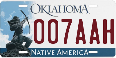 OK license plate 007AAH