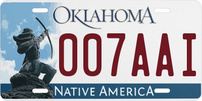 OK license plate 007AAI