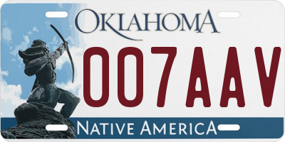 OK license plate 007AAV