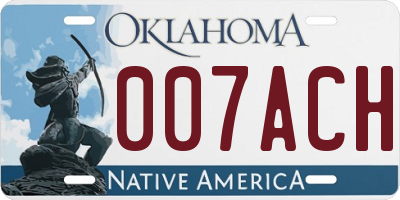 OK license plate 007ACH