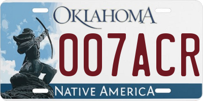 OK license plate 007ACR