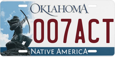OK license plate 007ACT