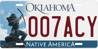 OK license plate 007ACY