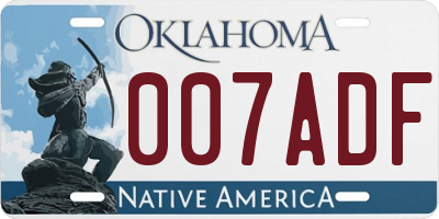 OK license plate 007ADF