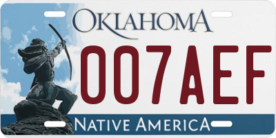 OK license plate 007AEF