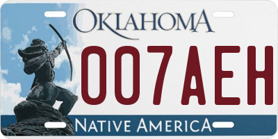 OK license plate 007AEH
