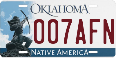 OK license plate 007AFN