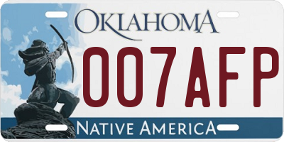OK license plate 007AFP