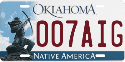 OK license plate 007AIG
