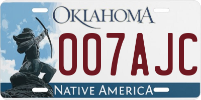 OK license plate 007AJC