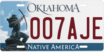 OK license plate 007AJE