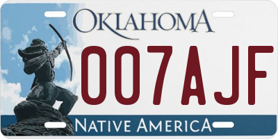 OK license plate 007AJF