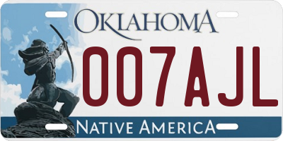 OK license plate 007AJL